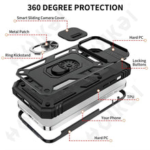 Load image into Gallery viewer, Black Durable Ring Kickstand Case  Design Case For iPhone 11 Pro XS Max 8 7 Plus 360 Full Body Protective Slide Camera Stand Protection Ring Cover Protective Case For iPhone
