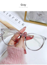 Load image into Gallery viewer, Black Fashion Anti Blue Light Transparent Computer Glasses Lightweight Frames  For Women Men Round Eyewear Round Women Optical Eyewear Frames Vintage Cat Eye
