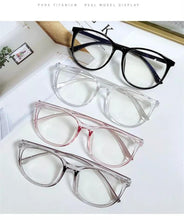Load image into Gallery viewer, Black Fashion Anti Blue Light Transparent Computer Glasses Lightweight Frames  For Women Men Round Eyewear Round Women Optical Eyewear Frames Vintage Cat Eye
