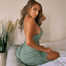 将图片加载到图库查看器，Black Girl Fashion Backless mini Bodycon Dress Summer Date night outfit Dress for Summer and Beach
