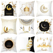 将图片加载到图库查看器，Black Gold Decor Pillow Case Ramadan Cushion Cover Pattern Decorative Cushion Pillowcase Stylish Pillow Home Decor Pillowcover
