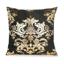 Load image into Gallery viewer, Black Gold Pillow Geometric Cushion Hot Pillows For Chairs Seat Pillowcase Black Striped Pillow Case  Luxury Soft Cushion Covers Decor Home Livingroom Decoration 45x45CM
