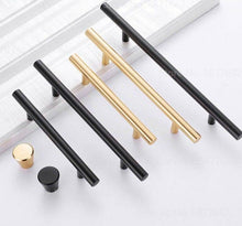 Load image into Gallery viewer, Black Golden Cupboard Handle Brushed Stainless Steel Kitchen Cabinet Door Knob Furniture Drawer Pull Hardware Pulls  Bar Handle  Furniture Handle Drawer Pull Hardware Stainless Steel Kitchen Drawer Pulls Cabinet Handles
