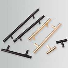 Load image into Gallery viewer, Black Golden Cupboard Handle Brushed Stainless Steel Kitchen Cabinet Door Knob Furniture Drawer Pull Hardware Pulls  Bar Handle  Furniture Handle Drawer Pull Hardware Stainless Steel Kitchen Drawer Pulls Cabinet Handles

