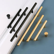 将图片加载到图库查看器，Black Golden Cupboard Handle Brushed Stainless Steel Kitchen Cabinet Door Knob Furniture Handle Drawer Pull Hardware Stainless Steel Kitchen Drawer Pulls Cabinet Handles
