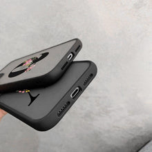 将图片加载到图库查看器，Black Initial Letter Phone Case for iPhone Camera Protect Transparent Art Letters Phone Case For iPhone 13 12 Soft Silicone Cover
