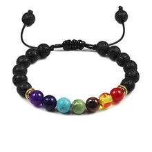 Load image into Gallery viewer, Black Lava Stone Crown Charm Tiger Eye Beads Bracelet For Men Women Braided Bracelets Handmade Adjustable Couple Distance Bracelets Lava Stone Beads Essential Oil Diffuser Adjustable Bracelet With King Queen Crown Charm
