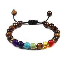 Load image into Gallery viewer, Black Lava Stone Crown Charm Tiger Eye Beads Bracelet For Men Women Braided Bracelets Handmade Adjustable Couple Distance Bracelets Lava Stone Beads Essential Oil Diffuser Adjustable Bracelet With King Queen Crown Charm
