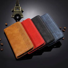 Load image into Gallery viewer, Black Leather Case for iPhone 11 12 13 14 Pro XS Max XR X 8 7 6S 6 Plus Magnet Flip Case Cover For iPhone Business Wallet Leather Case with Magnetic Flip Card Holder Kickstand Full Body Protective Anti-Drop Phone Case
