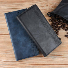 Load image into Gallery viewer, Black Leather Case for iPhone 11 12 13 14 Pro XS Max XR X 8 7 6S 6 Plus Magnet Flip Case Cover For iPhone Business Wallet Leather Case with Magnetic Flip Card Holder Kickstand Full Body Protective Anti-Drop Phone Case
