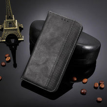 Load image into Gallery viewer, Black Leather Case for iPhone 11 12 13 14 Pro XS Max XR X 8 7 6S 6 Plus Magnet Flip Case Cover For iPhone Business Wallet Leather Case with Magnetic Flip Card Holder Kickstand Full Body Protective Anti-Drop Phone Case
