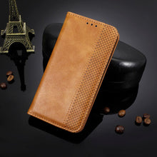 Load image into Gallery viewer, Black Leather Case for iPhone 11 12 13 14 Pro XS Max XR X 8 7 6S 6 Plus Magnet Flip Case Cover For iPhone Business Wallet Leather Case with Magnetic Flip Card Holder Kickstand Full Body Protective Anti-Drop Phone Case

