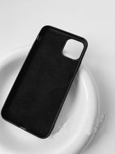 Load image into Gallery viewer, Black Luxury Business Leather Phone Case For iPhone 13 12 14 Pro Max 7 8 Plus X XS XR 11 SE 2 Classic Back Cover Leather Back Side Cover Phone Case For iPhone Simple Elegant Design Black Case For Smartphone
