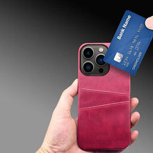 Load image into Gallery viewer, Black Luxury Men Card Holder Case for iPhone Business Classic Leather Wallet Case for iphone 12 13 14 Pro Max Phone Cover PU Leather Wallet Case with Card Pockets Back Cover
