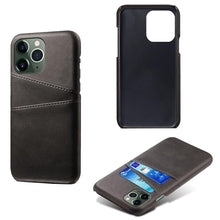 Load image into Gallery viewer, Black Luxury Men Card Holder Case for iPhone Business Classic Leather Wallet Case for iphone 12 13 14 Pro Max Phone Cover PU Leather Wallet Case with Card Pockets Back Cover
