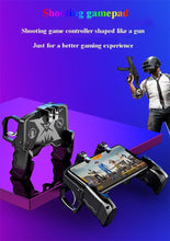 Load image into Gallery viewer, Black Metal Joystick Trigger Shooting Gamepad Portable Controller Compatible With Smartphone Gaming Mobile Phone Holder

