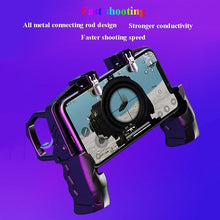 Load image into Gallery viewer, Black Metal Joystick Trigger Shooting Gamepad Portable Controller Compatible With Smartphone Gaming Mobile Phone Holder
