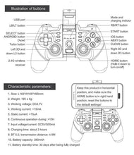 将图片加载到图库查看器，Black Portable 2.4G Wireless Bluetooth Mobile Trigger Joystick Game Console Controller Compatible With PC Laptop Tablets
