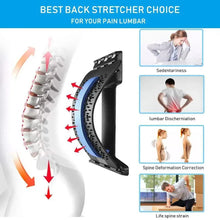 将图片加载到图库查看器，Black Purple Back Stretching Device Muscle Back Massage Relax Stretcher Posture Therapy Back Stretch Spine Pain Relief Stretcher Support Lower And Upper Muscle Pain Relief

