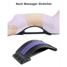 将图片加载到图库查看器，Black Purple Back Stretching Device Muscle Back Massage Relax Stretcher Posture Therapy Back Stretch Spine Pain Relief Stretcher Support Lower And Upper Muscle Pain Relief
