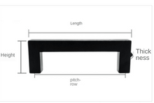 Load image into Gallery viewer, Black Silver Gold Cabinet Handle Square Furniture Hardware Stainless Steel Kitchen Door Knobs Cupboard Wardrobe Drawer Pulls  Square Bar Cabinet Pull Drawer Handle Stainless Steel Modern Hardware For Kitchen And Bathroom Cabinets
