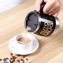 将图片加载到图库查看器，Black Smart Lazy Automatic Stainless Steel Self Stirring Magnetic Mug Creative Coffee Mixing Cup Automatic Self Mixing &amp; Spinning Cup Cute Christmas Birthday Gift Idea For Men And Women
