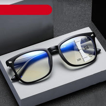 Load image into Gallery viewer, Black Square Multifocal Progressive Reading Glasses For  Men Fashion With Diopters Anti-glare Computer Reading Gaming TV Phones Transparent Glasses For Women Men
