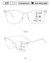 Load image into Gallery viewer, Black Square Multifocal Progressive Reading Glasses For  Men Fashion With Diopters Anti-glare Computer Reading Gaming TV Phones Transparent Glasses For Women Men
