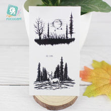 Load image into Gallery viewer, Black Temporary Waterproof Tattoo Sticker Mountains Tree Body Decoration Elegant Stylish Design
