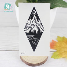Load image into Gallery viewer, Black Temporary Waterproof Tattoo Sticker Mountains Tree Body Decoration Elegant Stylish Design
