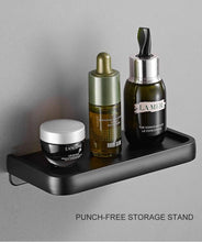 将图片加载到图库查看器，Black Toilet Paper Holder Multifunction Bathroom Storage Shelf Roll Paper Holder Toilet Paper Holder With Shelf Matte Black Toilet Paper Holder Toilet Paper Roll Holder Bathroom Adhesive Toilet Paper Holder
