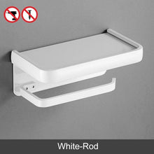 将图片加载到图库查看器，Black Toilet Paper Holder Multifunction Bathroom Storage Shelf Roll Paper Holder Toilet Paper Holder With Shelf Matte Black Toilet Paper Holder Toilet Paper Roll Holder Bathroom Adhesive Toilet Paper Holder
