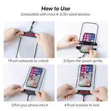 Load image into Gallery viewer, Black Waterproof Mobile Cover Pouch Mobile Case Phone Pouch for iPhone Outdoor Waterproof Phone Case Universal Bag For iPhone 13 12 11 Pro Max Waterproof Phone Pouch Case &amp; Strap
