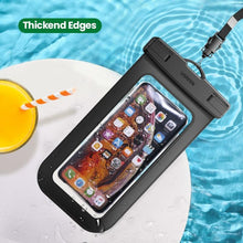将图片加载到图库查看器，Black Waterproof Phone Case Bag For iPhone 14 13 12 Pro Max Swim Pouch For Universal Protective Phone Case Universal Waterproof Underwater Dustproof Touch Phone Case for iPhone

