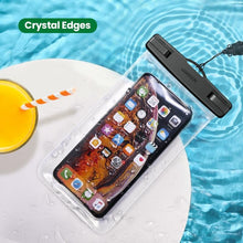 将图片加载到图库查看器，Black Waterproof Phone Case Bag For iPhone 14 13 12 Pro Max Swim Pouch For Universal Protective Phone Case Universal Waterproof Underwater Dustproof Touch Phone Case for iPhone
