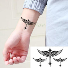 Load image into Gallery viewer, Black Waterproof Temporary Bird Tattoo Sticker Arm Leg Wrist Modern Small Tattoo For Womens And Kids
