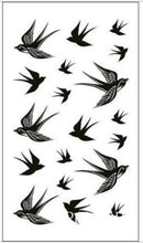 Load image into Gallery viewer, Black Waterproof Temporary Bird Tattoo Sticker Arm Leg Wrist Modern Small Tattoo For Womens And Kids
