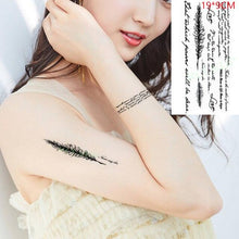 将图片加载到图库查看器，Black Waterproof Temporary Tattoo Sticker Different Design Colorful Fake Tattoo Arm Hand For Halloween Party Womens Mens
