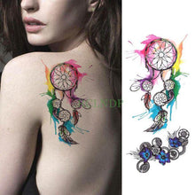 将图片加载到图库查看器，Black Waterproof Temporary Tattoo Sticker Different Design Colorful Fake Tattoo Arm Hand For Halloween Party Womens Mens
