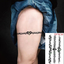 将图片加载到图库查看器，Black Waterproof Temporary Tattoo Sticker Different Design Colorful Fake Tattoo Arm Hand For Halloween Party Womens Mens
