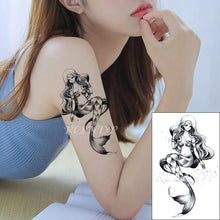 将图片加载到图库查看器，Black Waterproof Temporary Tattoo Sticker Different Design Colorful Fake Tattoo Arm Hand For Halloween Party Womens Mens
