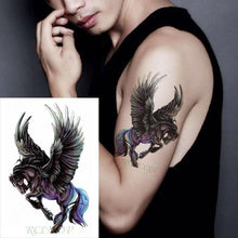 将图片加载到图库查看器，Black Waterproof Temporary Tattoo Sticker Different Design Colorful Fake Tattoo Arm Hand For Halloween Party Womens Mens
