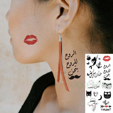将图片加载到图库查看器，Black Waterproof Temporary Tattoo Sticker Different Design Colorful Fake Tattoo Arm Hand For Halloween Party Womens Mens
