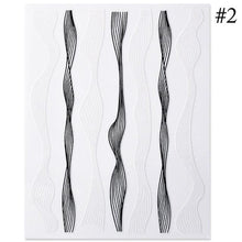 将图片加载到图库查看器，Black White 3D Nail Stickers Metal Gold Silver Geometric Tassel Strip Line Adhesive Transfer Decals Nail Art Design  Gold Silver Metal Nail Sticker  Metallic Curve Strip Line Nail Decal Self-Adhesive 3D Wave Design Nail Tips Decorations Manicure for Women
