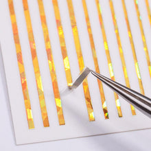 将图片加载到图库查看器，Black White 3D Nail Stickers Metal Gold Silver Geometric Tassel Strip Line Adhesive Transfer Decals Nail Art Design  Gold Silver Metal Nail Sticker  Metallic Curve Strip Line Nail Decal Self-Adhesive 3D Wave Design Nail Tips Decorations Manicure for Women
