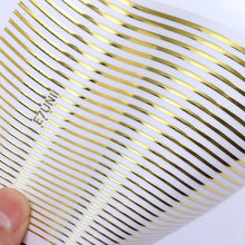 将图片加载到图库查看器，Black White 3D Nail Stickers Metal Gold Silver Geometric Tassel Strip Line Adhesive Transfer Decals Nail Art Design  Gold Silver Metal Nail Sticker  Metallic Curve Strip Line Nail Decal Self-Adhesive 3D Wave Design Nail Tips Decorations Manicure for Women

