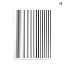 将图片加载到图库查看器，Black White 3D Nail Stickers Metal Gold Silver Geometric Tassel Strip Line Adhesive Transfer Decals Nail Art Design  Gold Silver Metal Nail Sticker  Metallic Curve Strip Line Nail Decal Self-Adhesive 3D Wave Design Nail Tips Decorations Manicure for Women
