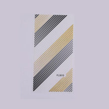 将图片加载到图库查看器，Black White 3D Nail Stickers Metal Gold Silver Geometric Tassel Strip Line Adhesive Transfer Decals Nail Art Design  Gold Silver Metal Nail Sticker  Metallic Curve Strip Line Nail Decal Self-Adhesive 3D Wave Design Nail Tips Decorations Manicure for Women
