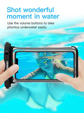 Load image into Gallery viewer, Black White Full View Waterproof Case for Phone Underwater Snow Transparent Swimming Pouch Big Mobile Phone Covers Waterproof Mobile Phone Case Underwater Waterproof Iphone Case
