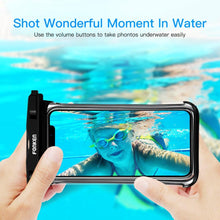Load image into Gallery viewer, Black White Full View Waterproof Case for Phone Underwater Snow Transparent Swimming Pouch Big Mobile Phone Covers Waterproof Mobile Phone Case Underwater Waterproof Iphone Case

